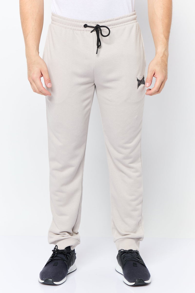 TapouT Men Regular Fit Drawstring Brand Logo Jogger Pants, Grey  - Image 1