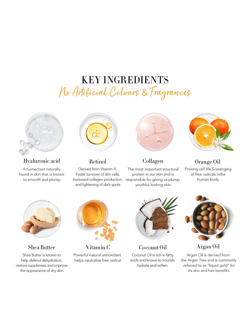 RA ROSA ACCA Gifts for Women, 28pcs Orange Facial Skin Care Set includes Face Cream,Bath Oil,Shower Accessories. Body & Facial Kit for Women, Birthday Gift for Women Mother's Day Gift - Image 2