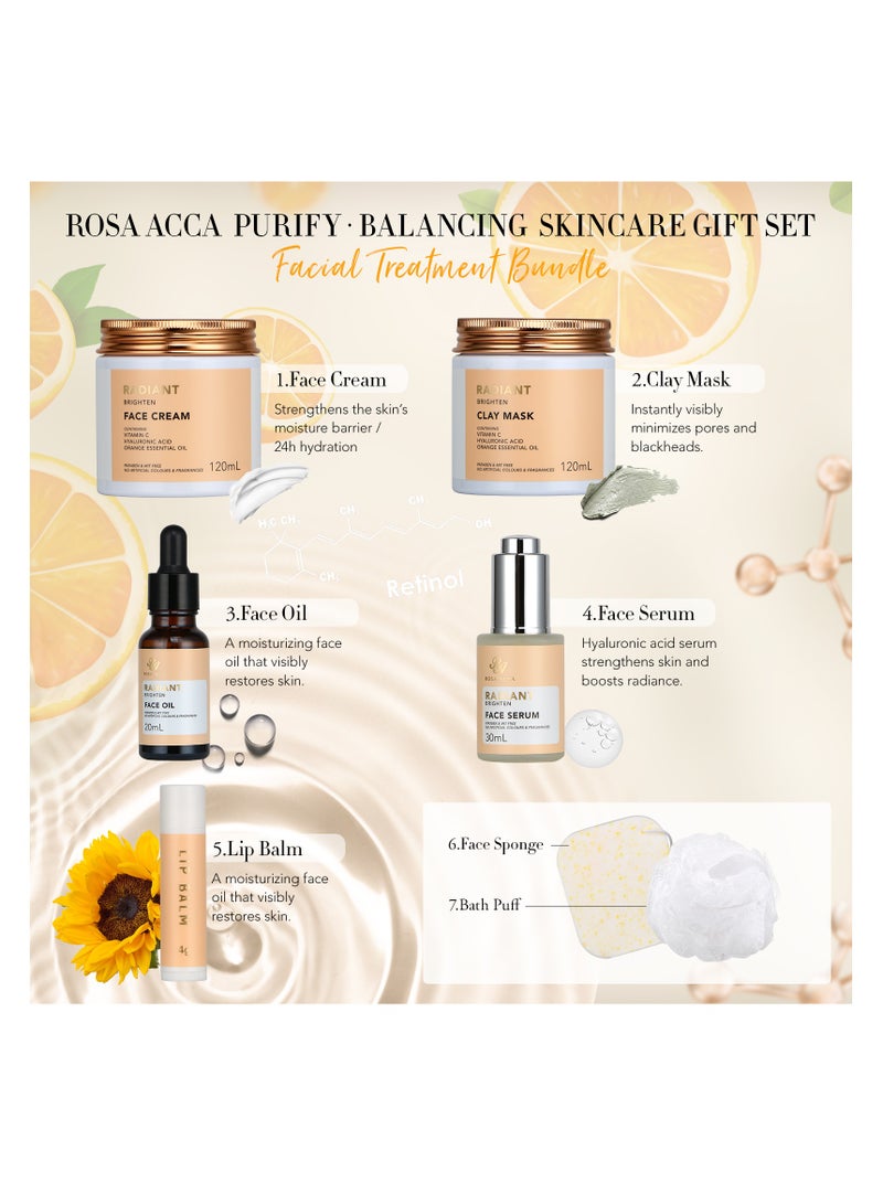 RA ROSA ACCA Gifts for Women, 28pcs Orange Facial Skin Care Set includes Face Cream,Bath Oil,Shower Accessories. Body & Facial Kit for Women, Birthday Gift for Women Mother's Day Gift - Image 3
