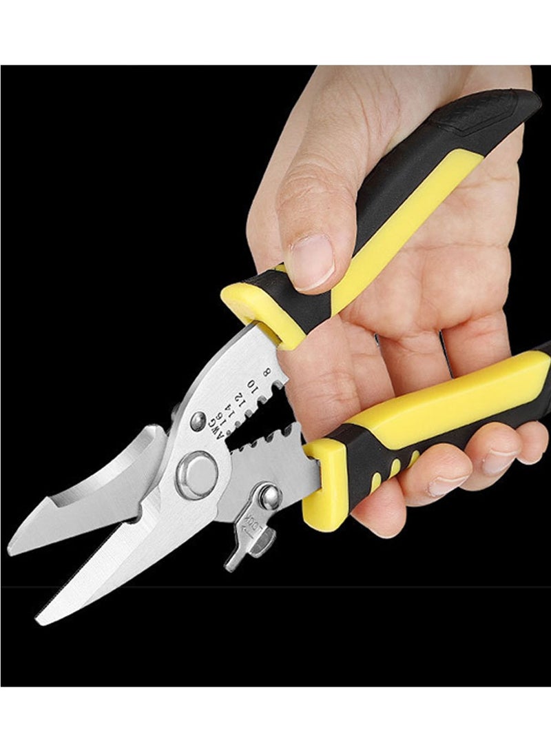 مقص متعدد الاستخدامات للعمل الكهربائي مقص قوي لقص الأسلاك، التجريد والمزيد - Image 4