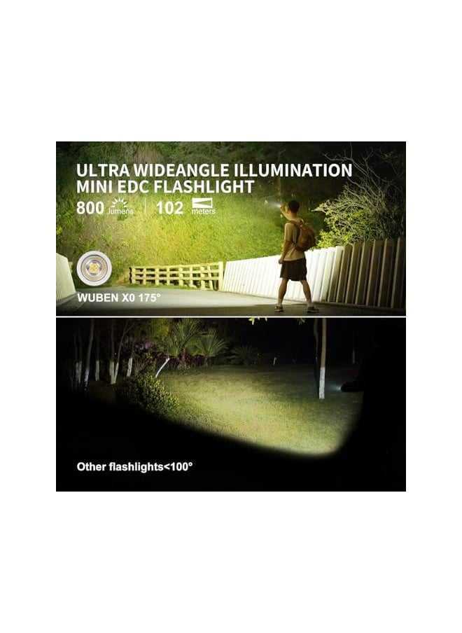 WUBEN WUBEN X0 EDC Flashlight, 800 Lumens, Pocket Flashlight Floodlight, Mini Magnetic Flashlight 7 Modes, USB-C Rechargeable Small Flashlight for Home, Camping, Hiking, Outdoor  - Image 3