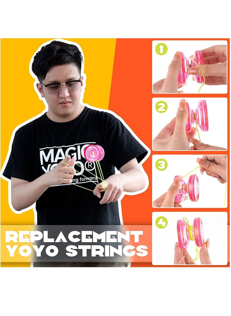 100% Polyester Professional Yoyo Strings for Responsive and Non Yoyos - Pack of 25, Blue, Green, White, Yellow, Orange