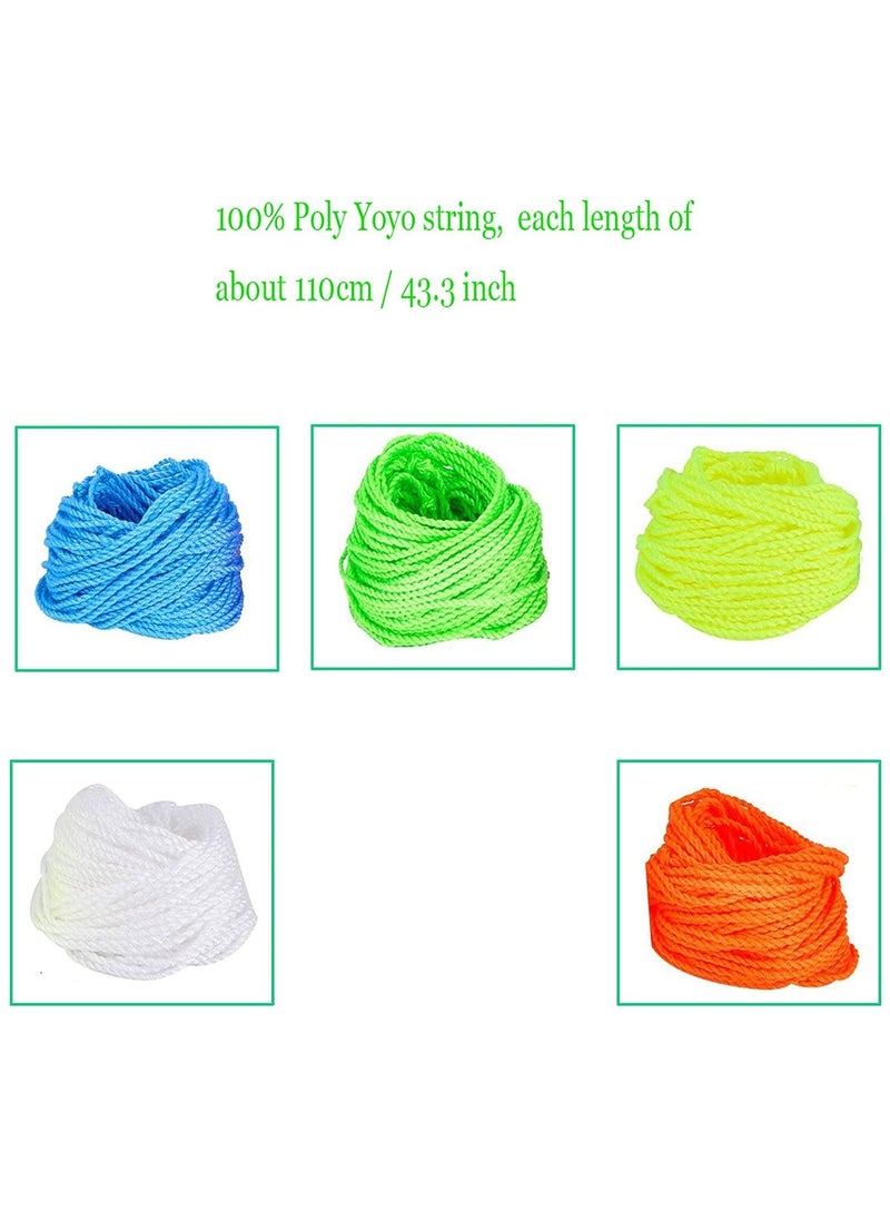 100% Polyester Professional Yoyo Strings for Responsive and Non Yoyos - Pack of 25, Blue, Green, White, Yellow, Orange