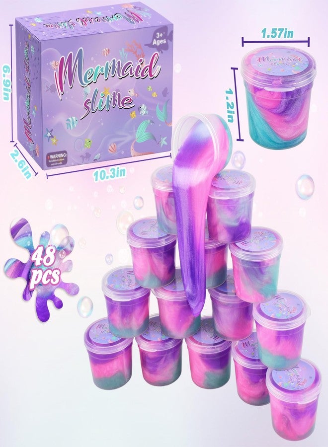 d'Alba 48 Pack Mini Galaxy Slime, Mermaid Slime Party Favors for Kids 8-12, Super Soft & Non-Sticky, Birthday Gifts, Classroom Prizes, Christmas Stuffers, Stretchy Galaxy Slime Kit for Girls and Boys - Image 5