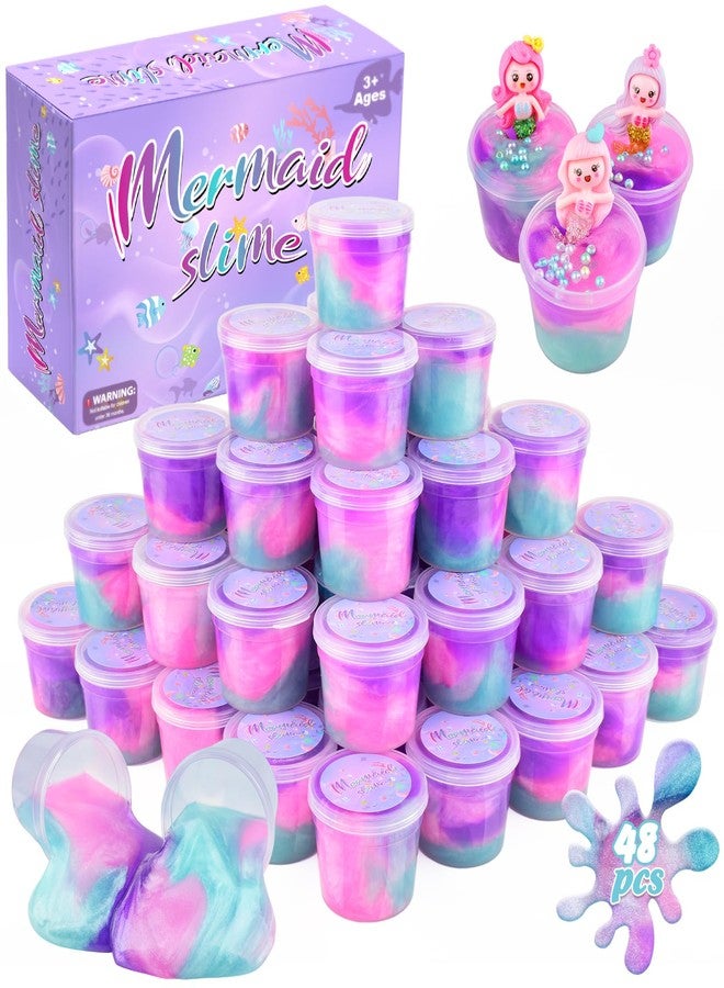 d'Alba 48 Pack Mini Galaxy Slime, Mermaid Slime Party Favors for Kids 8-12, Super Soft & Non-Sticky, Birthday Gifts, Classroom Prizes, Christmas Stuffers, Stretchy Galaxy Slime Kit for Girls and Boys - Image 1