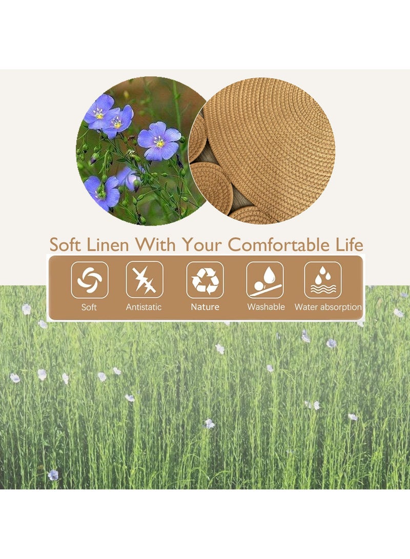 LAZY H CORNER Boho Hand Woven Round Rugs, Circle Area Rugs, Washable Bath Mats, Kitchen Mats, Natural Linen Floor Mats, Ideal Rugs For Bedroom, Living Room Hallway, Home Decor, Room Decor For Family 80cm/100cm/120cm - Image 5