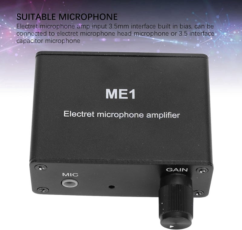 مضخم ميكروفون إلكتريت Semme Gain 0-20dB لميكروفون مكثف مع مخرج 3.5 مم مسبق تضخيم لتحسين الصوت يعمل بتيار مستمر 5-12 فولت - Image 5