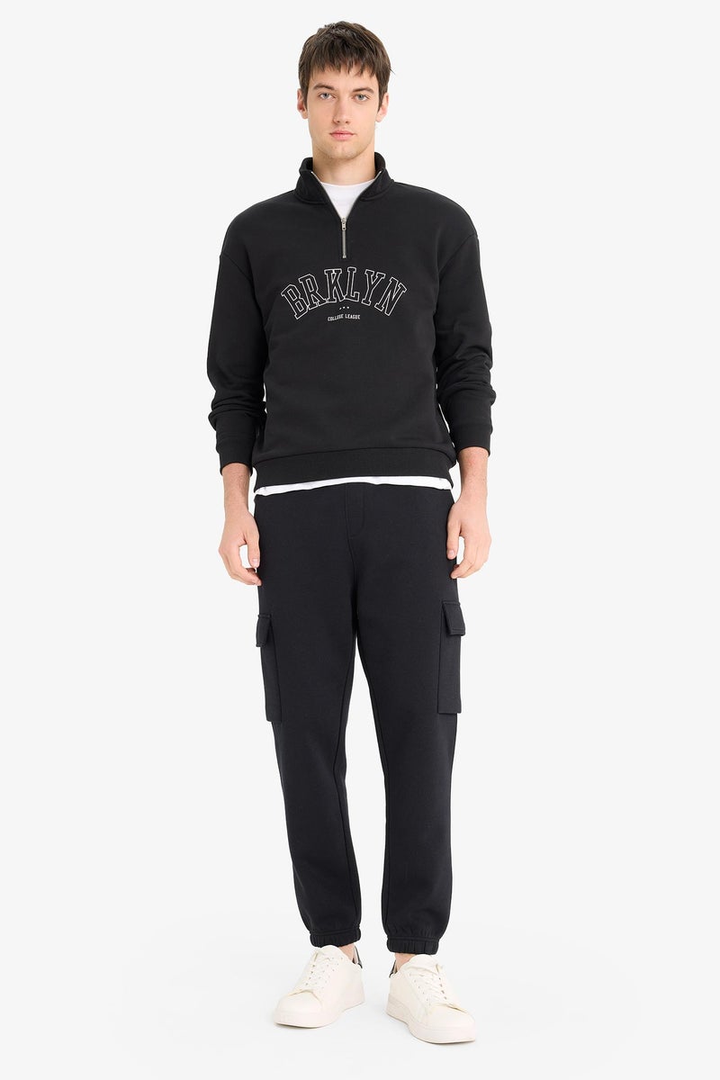 DeFacto Black Man Boxy Fit Sweatshirt Casual - Image 2