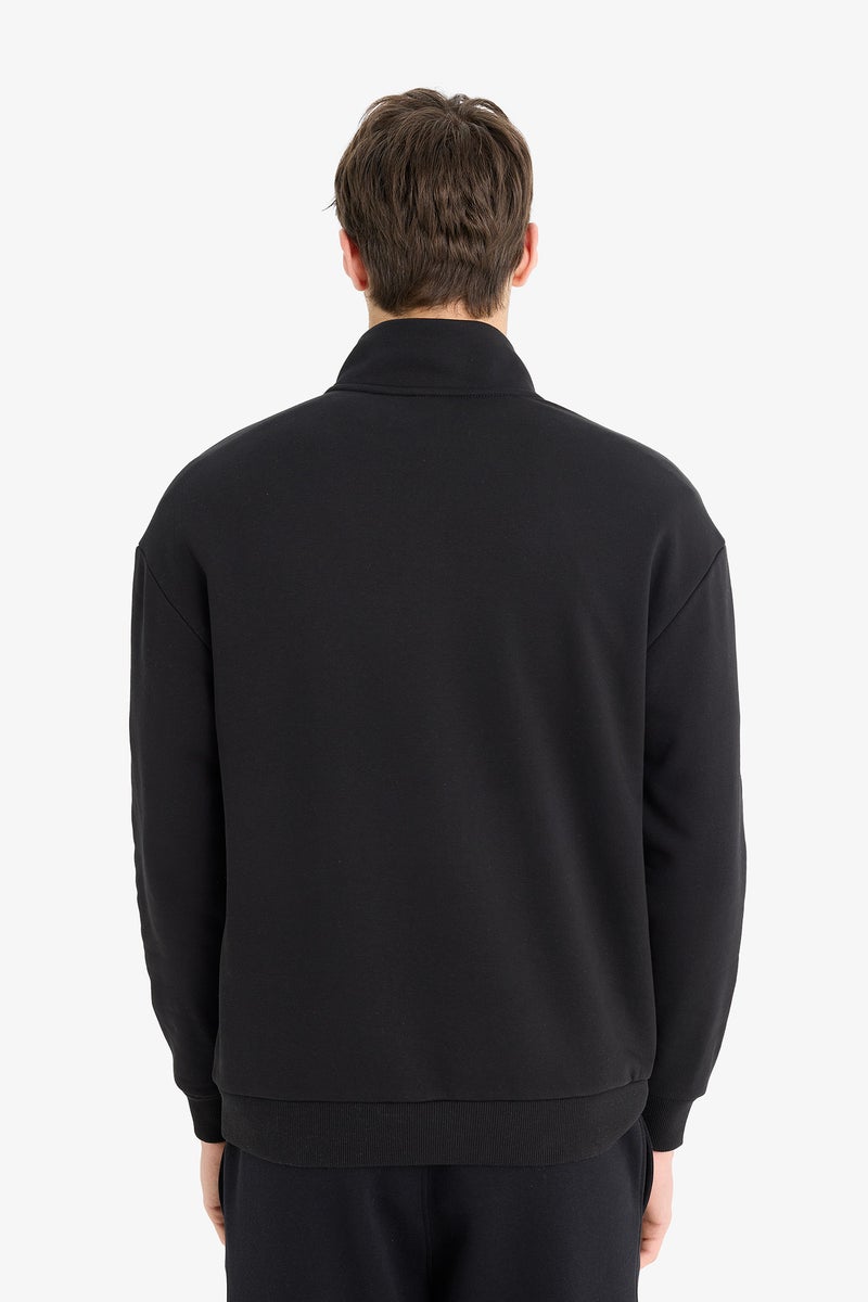 DeFacto Black Man Boxy Fit Sweatshirt Casual - Image 4