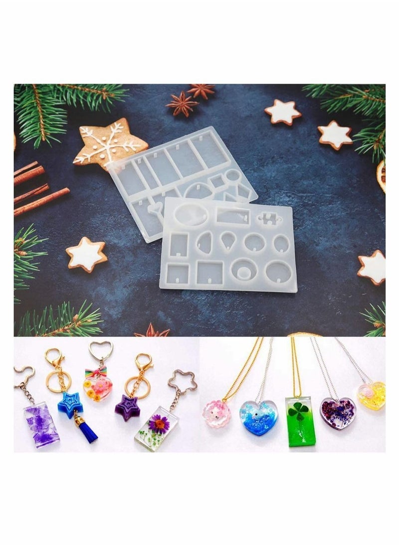 Generic - DIY Jewelry Casting Molds More Than 120 Designs Contains 8 Silicone Jewelry Resin Molds with 70 Designs,1 Earring Molds with 25 Designs,2 Necklace Bear Molds,3 Diamonds Mold 229Pcs - Image 1
