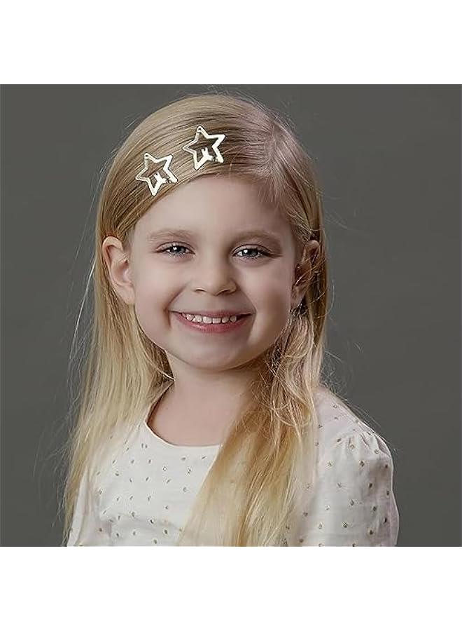 FYLX 12 PCS 1.25 Star Hair Cli Snap Hair Barrettes Non Slip Star Hair Accessories for Girls Women 2000s Sier) - Image 4