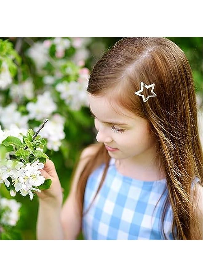 FYLX 12 PCS 1.25 Star Hair Cli Snap Hair Barrettes Non Slip Star Hair Accessories for Girls Women 2000s Sier) - Image 5