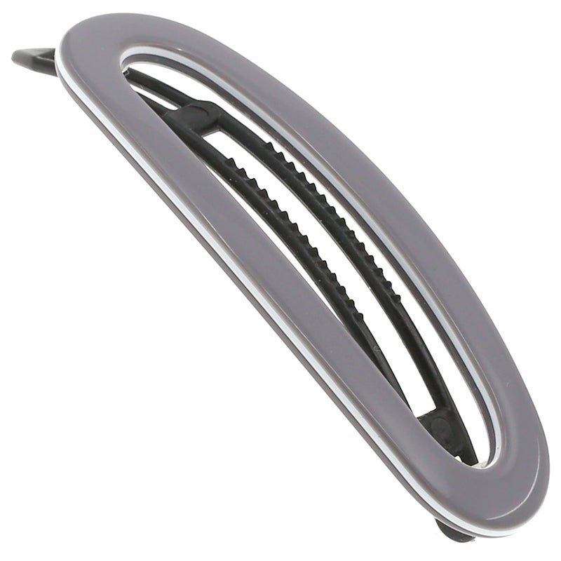 CAMILA Camila Paris CP3366 French Hair Barrette Clip for Women, Handmade Gray White, Slide-in Metal-Free Closure, Strong Hold Grip Hair Clips for Girls, No Slip Durable Hair Accessories, Made in France 
