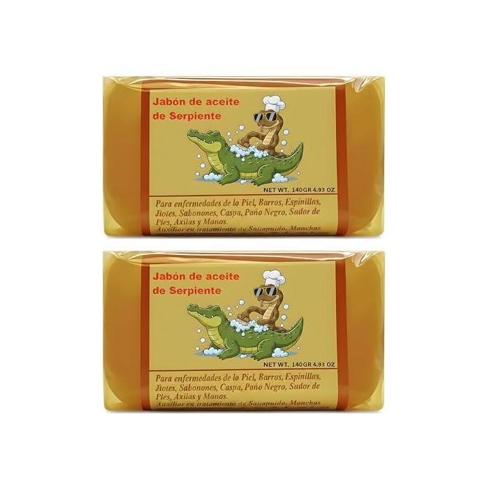 Rattlesnake Soap Bars, Pack of 2 – 4.93 oz (140g Each) – Hecho a Base de Aceite – Jabón de Serpiente – Made in Mexico