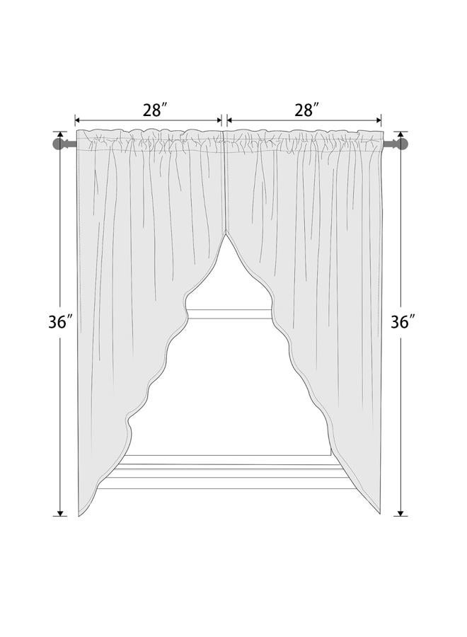 AAtter Teal Floral Kitchen Valance Curtain for Window Turquoise Aqua Flower Rustic Country White Daisy Butterfly Small Short Home Living Room Bedroom Bathroom Drape Fabric 1 Pair, 28" W x 36" L, Cute - Image 5