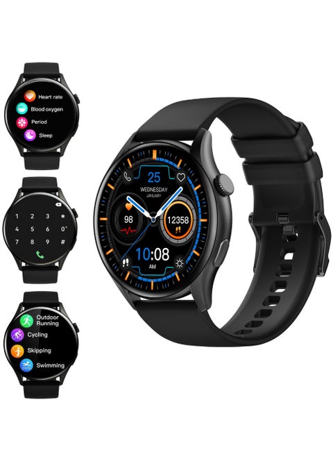 Smart Watch Men Women Dail/Answer Call Text, Waterproof 5ATM Fitness Tracker Watches, Heart Rate, Calorie, SpO2, BP, Sleep Moniter, GPS, Sport 120+ Modes, Amoled Display 1.43, IOS Android Smartwatch