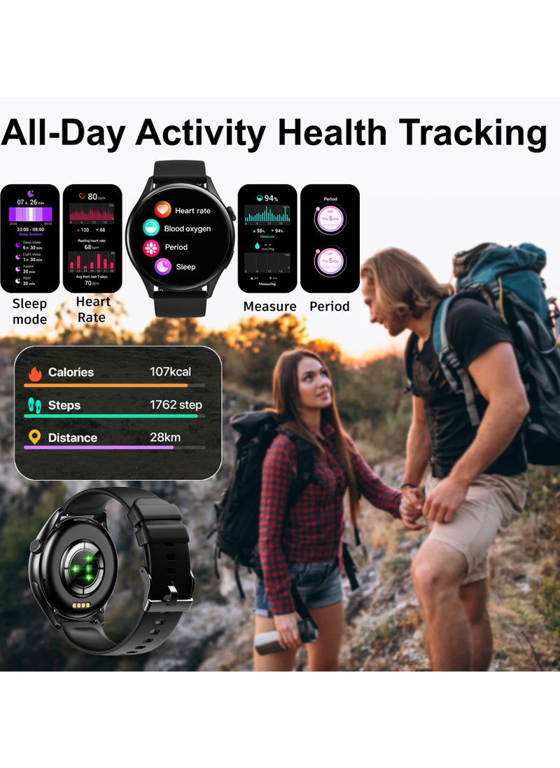TCH - Smart Watch Men Women Dail/Answer Call Text, Waterproof 5ATM Fitness Tracker Watches, Heart Rate, Calorie, SpO2, BP, Sleep Moniter, GPS, Sport 120+ Modes, Amoled Display 1.43, IOS Android Smartwatch - Image 1