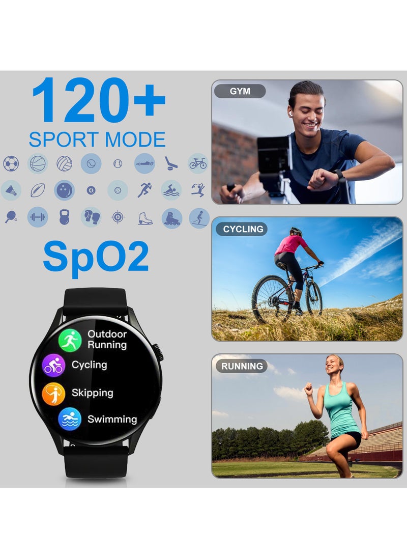 TCH - Smart Watch Men Women Dail/Answer Call Text, Waterproof 5ATM Fitness Tracker Watches, Heart Rate, Calorie, SpO2, BP, Sleep Moniter, GPS, Sport 120+ Modes, Amoled Display 1.43, IOS Android Smartwatch - Image 1