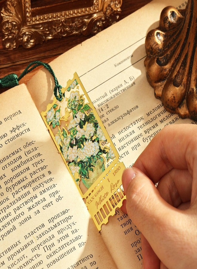 emmoolife 4 Pieces Metal Bookmarks with Tassel, Golden Hollow Bookmark Monet Oil Painting Theme Book Mark Bookmarks for Book Lovers Writers Readers Children Teens for Women Teen Adults - Image 5