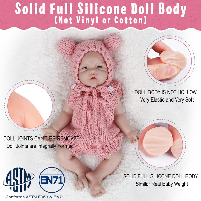 Vollence 17 Inch Full Silicone Baby Doll That Looks Real - Not Vinyl Material, Reborn Lifelike Girl - Image 3