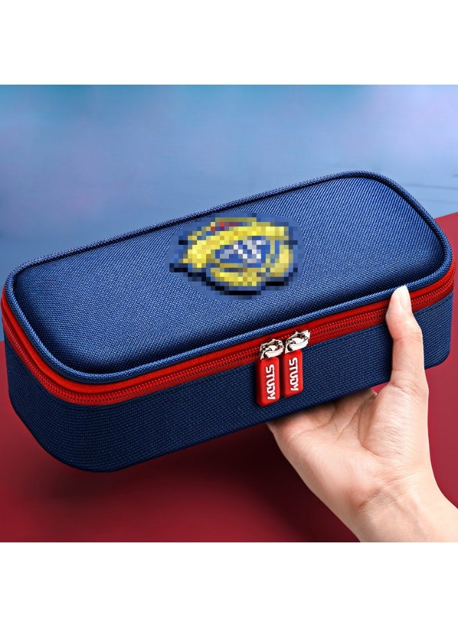 Generic Large Capacity Waterproof Oxford Pencil Case – Holds 70 Pens, 3-Layer Storage with Dual Zipper Design & Silicone Zipper Pull (Navy Blue)  - Image 5