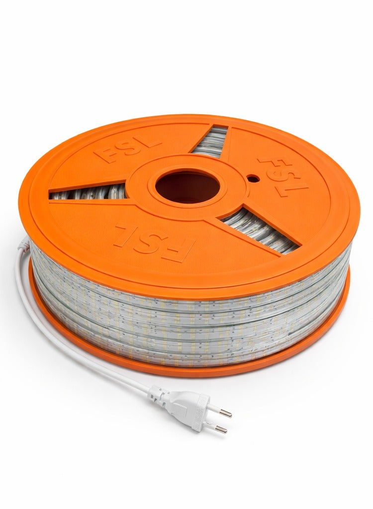 FSL LED Strip Light 120 LED/Meter Cool White 6500K, 10W/M, IP65 Waterproof, 110° Beam Angle, Cuttable Every 1M, Flexible LED Lighting with Connector - Image 1