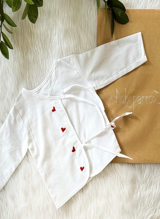Picksparrow Unisex-Baby Pure Cotton Embroidered Newborn Baby Clothes/Jhablas/Vests (Full Sleeve, Set of 3) (in, Age, 0 Months, 3 Months, Regular, Pink) - Image 5