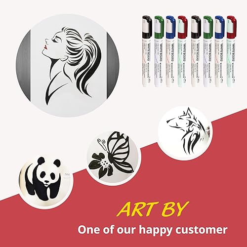 YAJNAS Non Magnetic Whiteboard Duster & Markers | Set of 5 | Assorted Ink Colours | Whiteboard Duster with Easily Erasable Markers | School & Office Stationery - Image 3