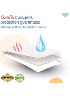 ADBENI HOME ADBENI HOME Ecofriendly Terry Cartridge Cotton Quick Dry Sheets for New Born Babies Toddler Bedding Reusable Waterproof Extra Absorbent Crib Sheets 210GSM King 90x138 cm Coffee White  - Image 4
