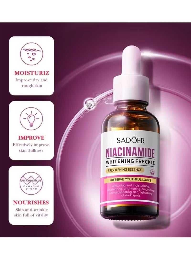 SADOER Niacinamide Brightening Essence Whitens and Removes Spots, Improves Skin Tone 30ml - Image 2
