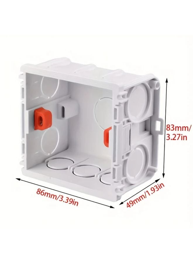 6 قطع صندوق كهرباء أبيض من نوع 86 مقاوم للحريق من البولي فينيل كلوريد للمفاتيح والمقابس - Image 4