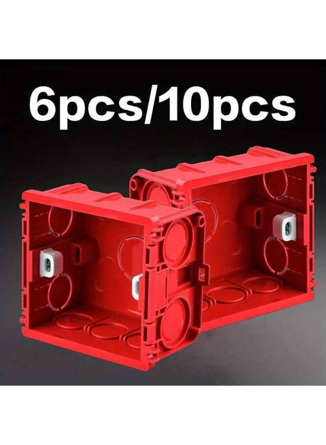 6 قطع صندوق كهرباء أبيض من نوع 86 مقاوم للحريق من البولي فينيل كلوريد للمفاتيح والمقابس - Image 2