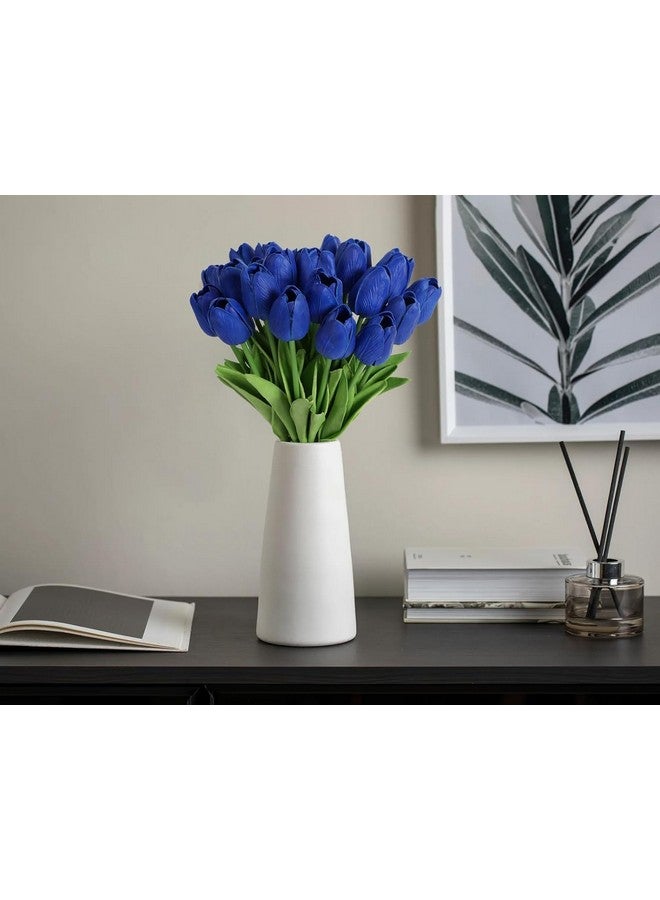 TIED RIBBONS Artificial Tulip Flowers Bunch For Vase (Set Of 5, Blue) Home Decoration Living Room Bedroom Table Top Decorative Items Silk  - Image 4