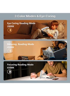LENND Rechargeable reading light, portable book light, suitable for reading in bed, LED clip on bookmark light, with 3 colors, temperature and 5 brightness levels, night light  - Image 2