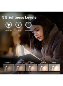LENND Rechargeable reading light, portable book light, suitable for reading in bed, LED clip on bookmark light, with 3 colors, temperature and 5 brightness levels, night light  - Image 3