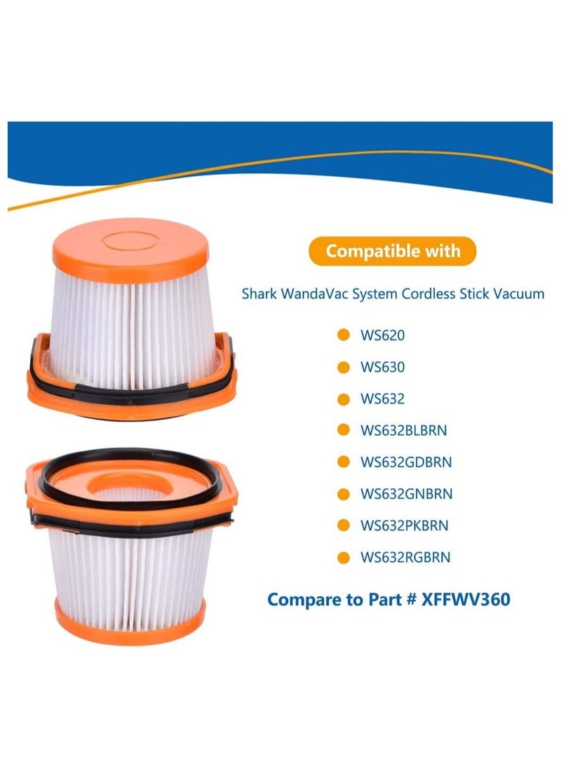 SYOSI - 4 Pack Replacement Vacuum Filter for Shark Wandvac System WS620 WS630 WS632 WS632BLBRN WS632GDBRN WS632GNBRN WS632PKBRN WS632RGBRN (Replace to Part- XFFWV360) - Image 1