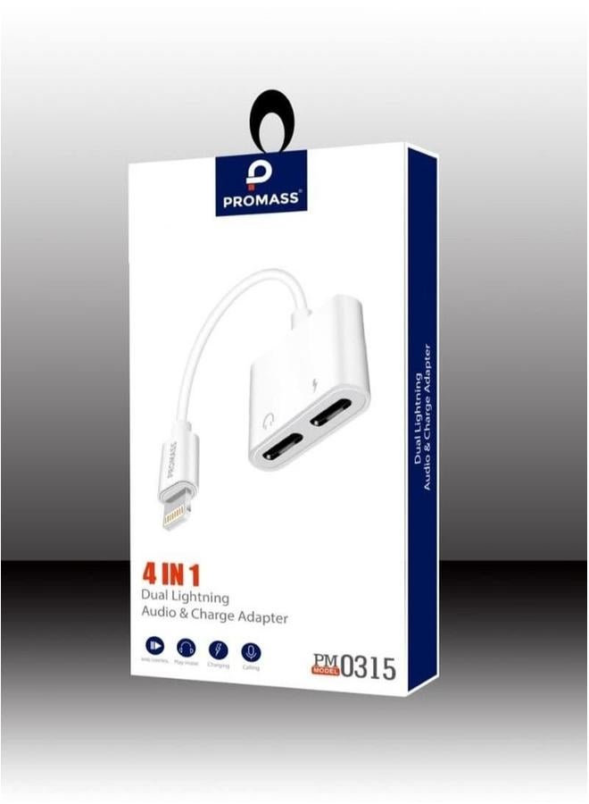PROMASS Iphone Adapter Audio Input And Charger Input
