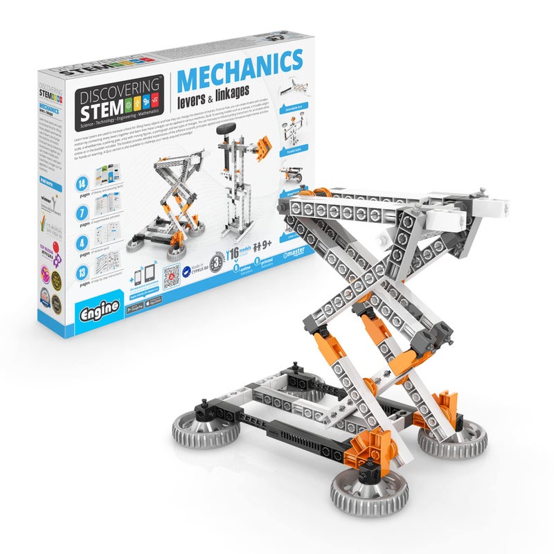 Engino STEM Toys 16 Models in 1 Mechanics Levers  Linkages Construction Toys for Kids 9 Educational Kit Gift for Boys  Girls Fun Kids Activities Engineering Kit - Image 2