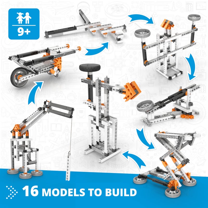 Engino STEM Toys 16 Models in 1 Mechanics Levers  Linkages Construction Toys for Kids 9 Educational Kit Gift for Boys  Girls Fun Kids Activities Engineering Kit - Image 3