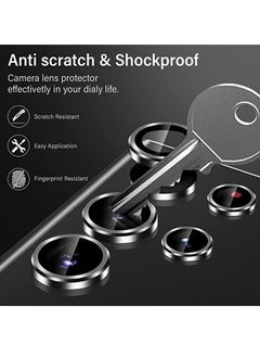 GOLDEN MASK GOLDEN MASK For Samsung Galaxy S22 Ultra Thin Camera Lens 9H Tempered Glass with Aluminum Edge (Black, Pack of 3+2)  - Image 3