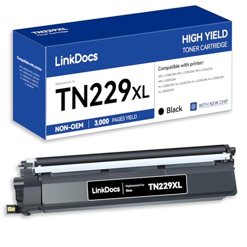 LinkDocs TN229XLBK High Yield Black Compatible Toner Cartridge Replacement for Brother TN229XL TN-229XL Black Work for Brother HL-L3280CDW HL-L3220CW MFC-L3720CDW MFC-L3780CDW Printers - Image 1