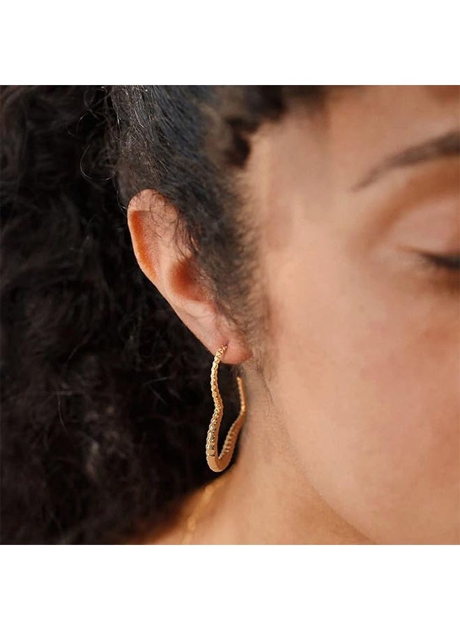 Mevecco - Women Hoop Earrings Gold Open C Shape 14K Gold Filled Small Simple Handmade Hypoallergenic Everyday Illusion Jewelry - Image 1