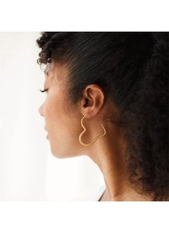 Mevecco Women Hoop Earrings Gold Open C Shape 14K Gold Filled Small Simple Handmade Hypoallergenic Everyday Illusion Jewelry  - Image 2