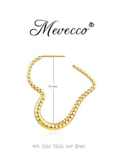 Mevecco Women Hoop Earrings Gold Open C Shape 14K Gold Filled Small Simple Handmade Hypoallergenic Everyday Illusion Jewelry  - Image 5