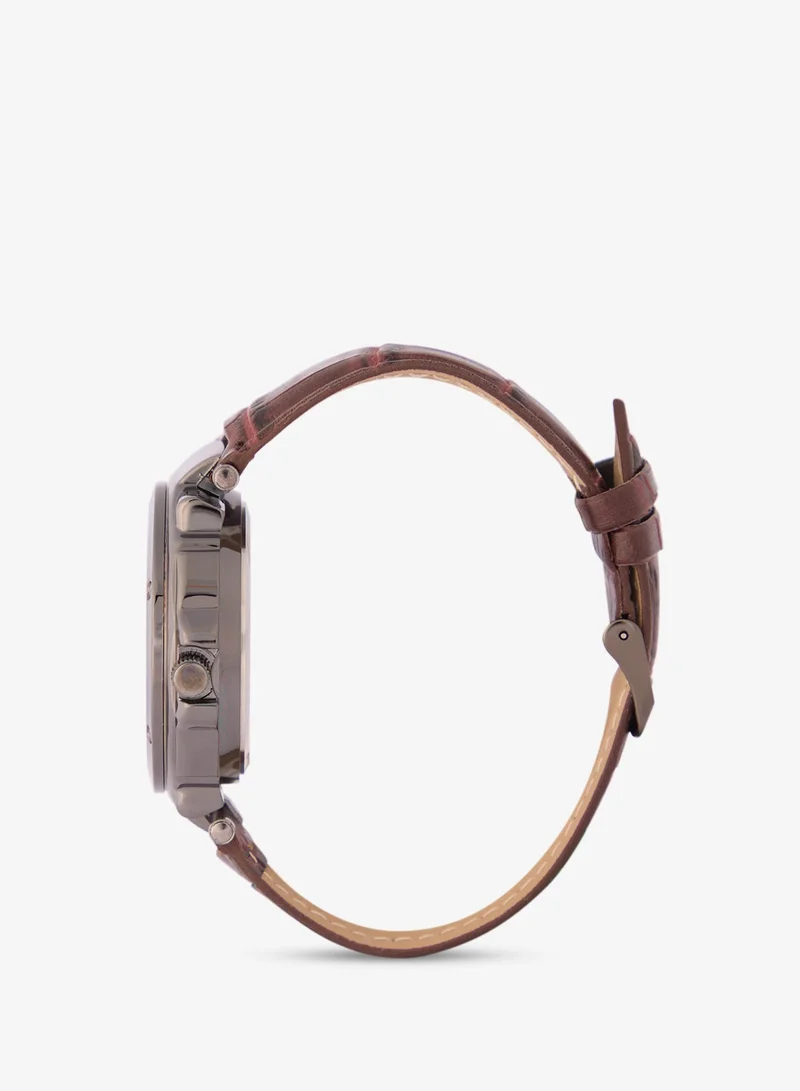 Robert Wood Croc Emboss Strap Analogue Watch