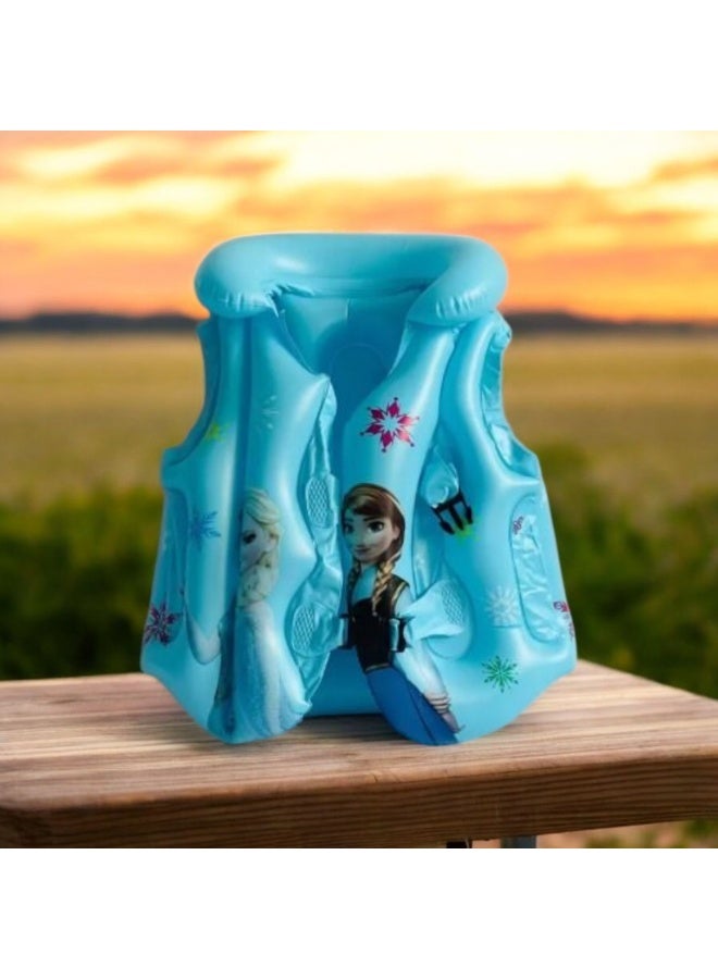 Elsa Frozen-Inspired Kids Inflatable Life Jacket – Elsa & Anna Safety Vest for Ages 3-5  SIZE 16– Pool, Beach, & Boating Gear - Image 2