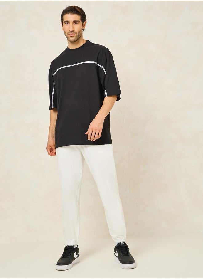 Styli Styli Front Tape Compact Cotton Jersey Boxy T-Shirt  - Image 2
