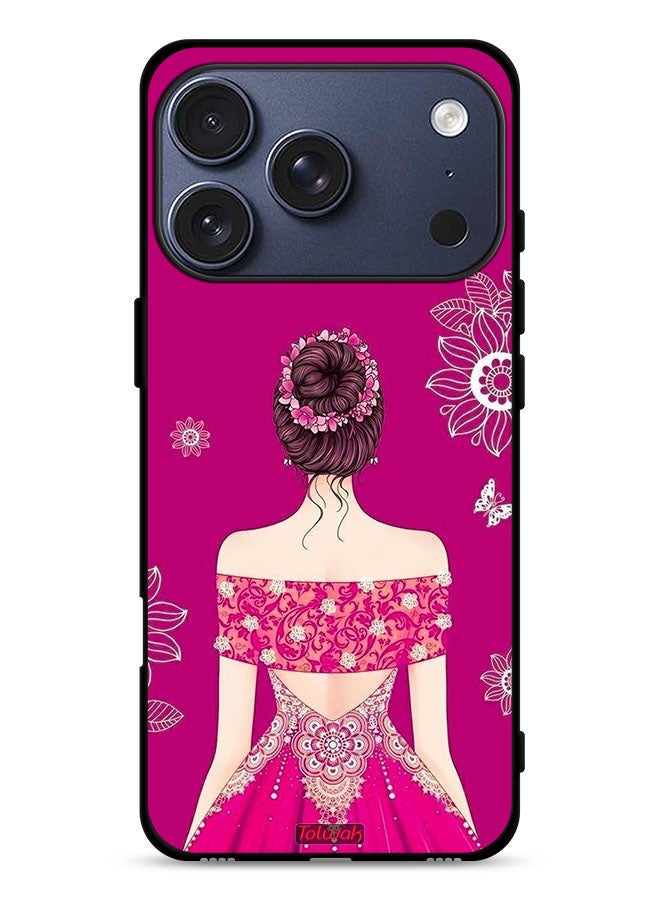 Tolwak Apple iPhone 17 Pro Protective Case Cover Girl And Flowers Art - Image 1