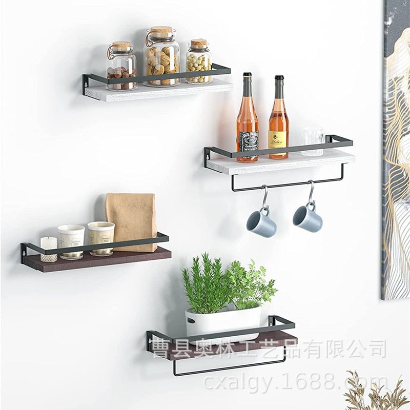 Wooden Floating Wall Rack – Multipurpose 2-Layer Storage Shelf for Bathroom and Kitchen - Image 4