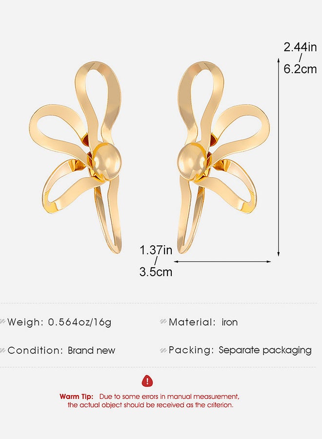 تايك تو أقراط زهرة مجوفة كبيرة - Image 4